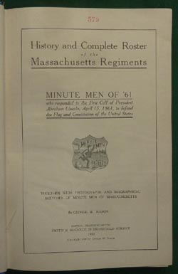 History and Complete Roster of the Massachusetts Minute Men
