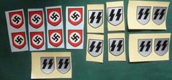 Set of 18 Decals for SS Double Decal Steel Helmet SHIPS FREE Set of 18 Decals for SS Double Decal Steel Helmet SHIPS FREE