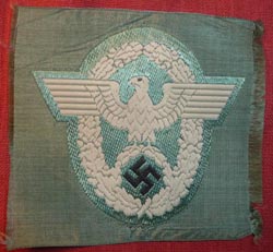 WW2 German Police Sleeve Eagle in Bevo WW2 German Police Sleeve Eagle in Bevo