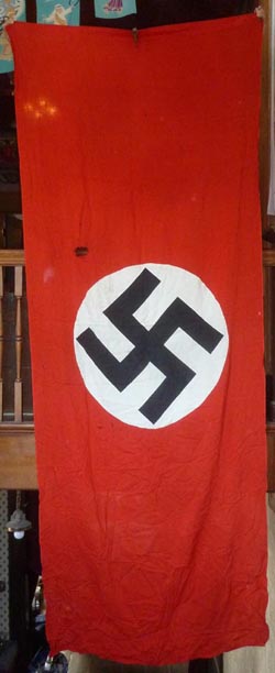 Original WW2 German NSDAP Party Flag - Vertical Banner 4'x9.5' Original WW2 German NSDAP Party Flag - Vertical Banner 4'x9.5'