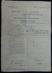 Marriage License Issued to German NCO 1942 Marriage License Issued to German NCO 1942