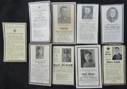 9 WW2 German Death Cards - Panzer, Iron Cross etc. 9 WW2 German Death Cards - Panzer, Iron Cross etc.