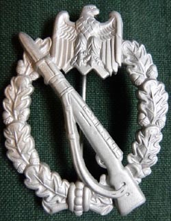 Infantry Assault Badge in Silver - Neatly De-Nazified Infantry Assault Badge in Silver - Neatly De-Nazified