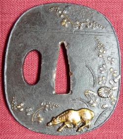 Japanese Samurai Sword Tsuba - Horse Theme ca 1780-1820 Japanese Samurai Sword Tsuba - Horse Theme ca 1780-1820