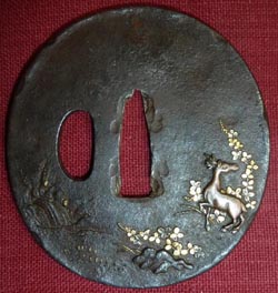 Japanese Samurai Sword Tsuba - Deer Theme Japanese Samurai Sword Tsuba - Deer Theme