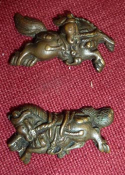 Japanese Samurai Sword Menuki - Horses Japanese Samurai Sword Menuki - Horses