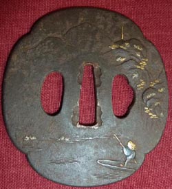 Japanese Samurai Sword Mokko Tsuba Japanese Samurai Sword Mokko Tsuba
