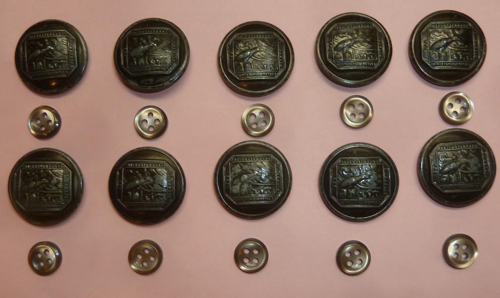Full Set of WW2 German Security Guard Overcoat Buttons - Click Image to Close