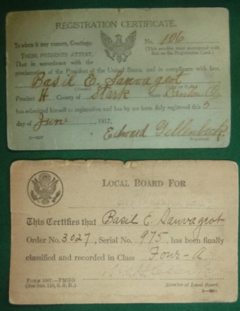 WW1 US Army Draft Registration & Classification Cards - Click Image to Close