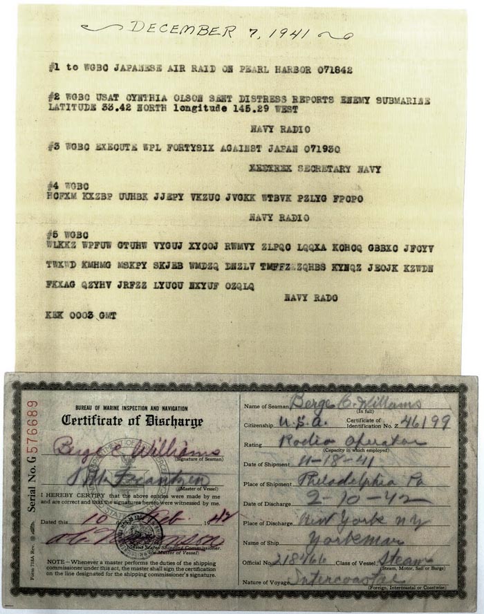 Pearl Harbour Telegram