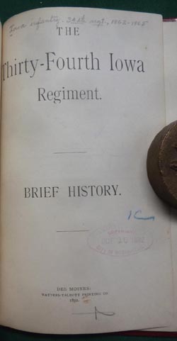 The Thirty-Fourth Iowa Regiment - Brief History - 1892