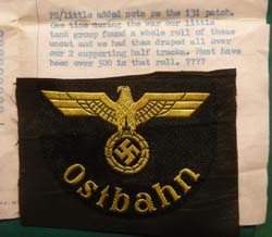 WW2 German Ostbahn Railway Police Sleeve Eagle