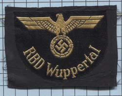 WW2 German Railway Police Sleeve Eagle RBD Wuppertal
