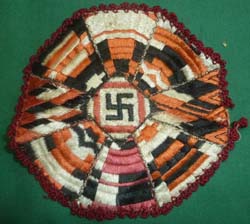 German Folk Art Hand-made Swastika Trivet