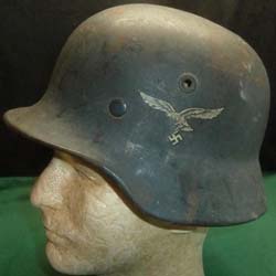 WW2 German Luftwaffe M40 Helmet w Chinstrap & Liner, Named