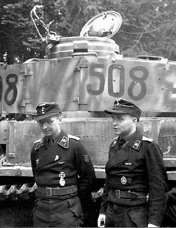 WW2 German Panzer Officer M43 Field Cap - Size 56, Maker-Marked