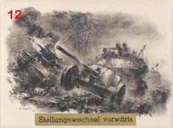 Original WW2 German Patriotic Art - Panzergrenadier in Action