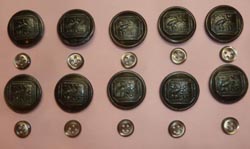 Full Set of WW2 German Security Guard Overcoat Buttons