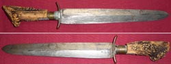 Early German Stag Handle Hunting Dagger - Hirschfanger