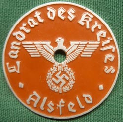WW2 German License Plate Tag Landrat des Kreises Alsfeld