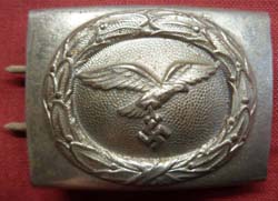 WW2 German Luftwaffe Belt Buckle - Scarce Nickeled Steel Version