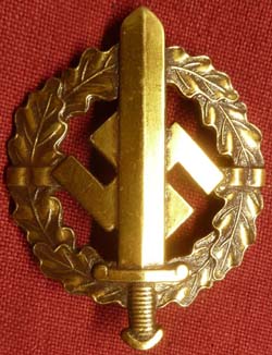 Original WW2 German SA Sports Badge in Gold