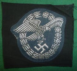 WW2 German Luftwaffe Pilots Badge in Flatwire on Cloth