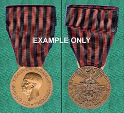 Original Ribbon for Italian Medal - Ethiopia / Albania Campaign