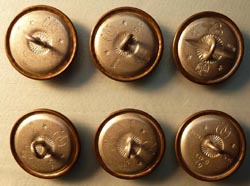 West German 25 mm Overcoat Buttons - Gold Finish