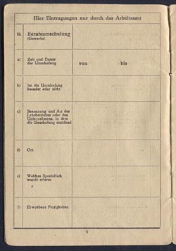 WW2 German Arbeitsbuch Replacement Copy - Auto Mechanic