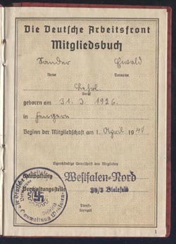 WW2 German DAF Arbeitsfront Mitgliedsbuch