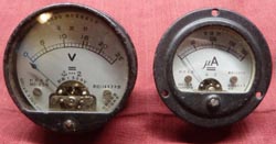 WW2 Japanese Navy Instrument Gauges Volts, Microamps