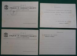 WW2 Italy National Fascist Party Muster Order Cards