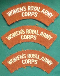 Women's Royal Army Corps (WRAC) Shoulder Patch Set Ca 1949