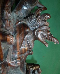 Large Hand-carved Rosewood Statue of Hindu Spirit God Garuda