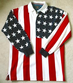 1990's RALPH LAUREN Stars & Stripes American Flag Rugby Shirt L