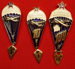 Soviet Russian Paratrooper Rating Badges Set of 3