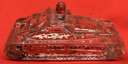 Victory Glass Company - Glass Army Tank Candy Container