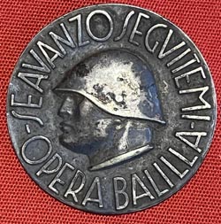 (image for) WW2 Italian Fascist Youth Badge Opera Balilla "Follow Me"