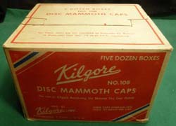 Vintage Case of 60 Boxes Kilgore No. 108 Disc Mammoth Caps