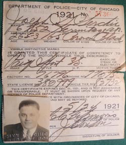WW1-era Chicago Chauffer's License Photo ID Paige 'Sport'