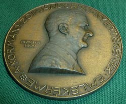 1940 Hungarian Award Large Table Medal Original