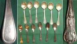 US Navy Silverware 12 Pieces 2 Patterns Soup Spoons & Teaspoon