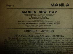 1945 Manila New Day Newspaper by Chinese Anti-Japanese League