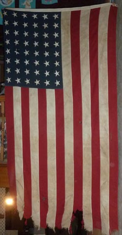 United States 48 Star Flag 5'x9 1/2' with Heavy Period Wear