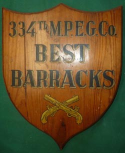 Large "Best Barracks" Placard 344th Military Police Escort Guard