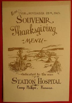 Camp Phillips, Kansas Menu 1943 Station Hospital + Unit Roster