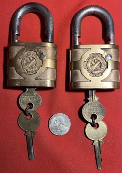 (image for) WW2-era Ordnance Department U.S.A. Large Yale Padlocks with Keys