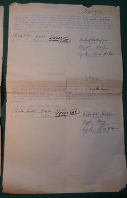 Bringback papers for 3 German Pistols 16th Armored Infantry Btn
