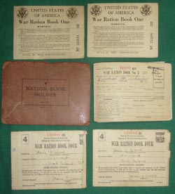 Collection of WW2 War Ration Coupon Books